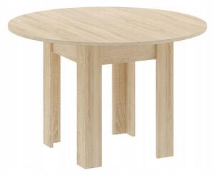 Okrągły stół dąb sonoma z czterema krzesłami - Ilex