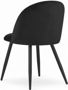 Czarne metalowe krzesło welurowe - Pritix