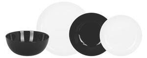 Luminarc 19-częściowy zestaw jadalnyDiwali, czarno-biały