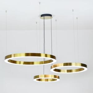 Designerska lampa led Modena z trzema złotymi ringami o mocy 90W