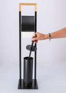 Czarny nowoczesny stojak na papier toaletowy - Tixo