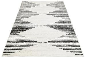 Prostokątny kremowy dywan w nowoczesny wzór - Amox 3X