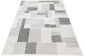 Nowoczesny popielaty dywan w geometryczny wzór - Amox 10X