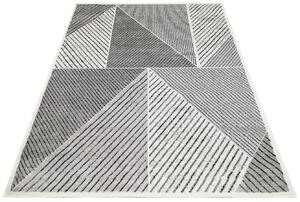 Ciemnoszary prostokątny dywan w geometryczny wzór - Amox 11X
