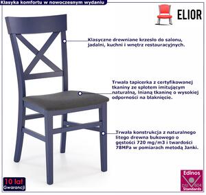 Granatowe drewniane krzesło - Calabro