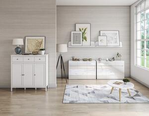 Biała minimalistyczna półka ścienna 140 cm - Kenai 6X
