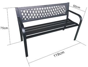Czarna parkowa ławka ogrodowa z oparciem - Targenor 4X