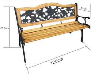 Drewniana ławka ogrodowa z oparciem i podłokietnikami - Elgros 3X