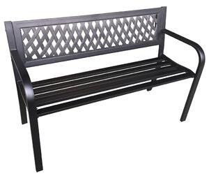 Czarna parkowa ławka ogrodowa z oparciem - Targenor 4X