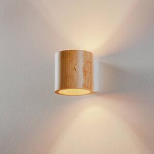SOLLUX LIGHTING Kinkiet Ara w kształcie cylindra z drewna