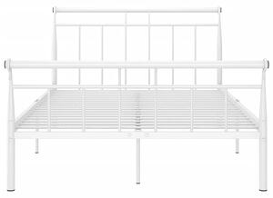 Białe metalowe łóżko małżeńskie 140x200 cm - Keri