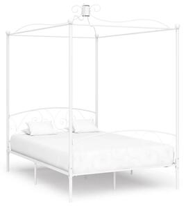 Białe metalowe łóżko z baldachimem 120x200 cm - Orfes