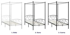 Szare metalowe łóżko z baldachimem 100x200 cm - Elox