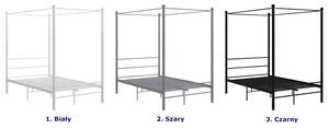 Szare metalowe łóżko z baldachimem 140x200 cm - Wertes