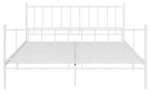 Białe metalowe łóżko z zagłówkiem 140x200 cm - Cesaro