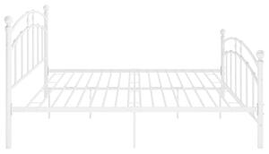 Białe metalowe łóżko z zagłówkiem 120x200 cm - Enelox