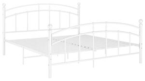 Białe metalowe łóżko z zagłówkiem 140x200 cm - Enelox