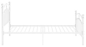 Białe metalowe łózko z zagłówkiem 100x200 cm - Enelox