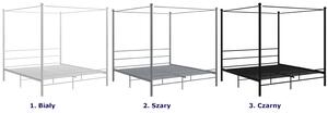 Szare metalowe łóżko z baldachimem 180x200 cm - Wertes