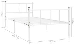 Białe metalowe łóżko pojedyncze 90x200 cm - Jumo