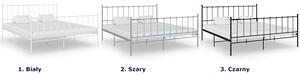 Czarne metalowe łóżko z zagłówkiem 200x200 cm - Cesaro
