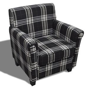 Fotel z poduszką, czarny, tkanina