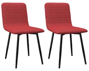 Krzesła stołowe, 2 szt., czerwone wino, tapicerowane tkaniną
