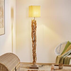 Lampa stojąca Marica ONLI, kremowy / amber, salon / jadalnia, tkanina / materiał / jedwab