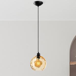 Lampa wisząca szklana Benek Opviq, możliwość ściemniania, żółty / pomarańczowy, salon / jadalnia, szkło, młodzieżowy