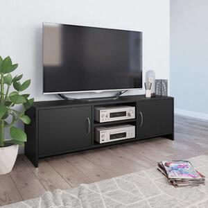 Szafka pod TV, czarna, 120x30x37,5 cm, materiał drewnopochodny