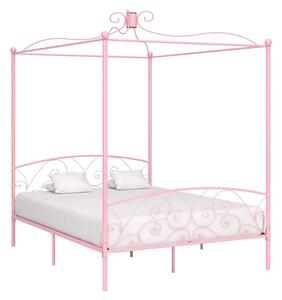 Różowe małżeńskie łóżko rustykalne 160x200 cm - Orfes