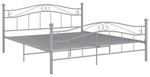 Szare duże łóżko metalowe 160x200 cm - Zaxter