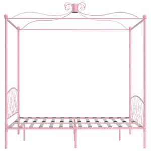 Różowe metalowe łóżko rustykalne 120x200 cm - Orfes