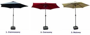 Ciemnoszary klasyczny parasol do ogrodu - Łaross