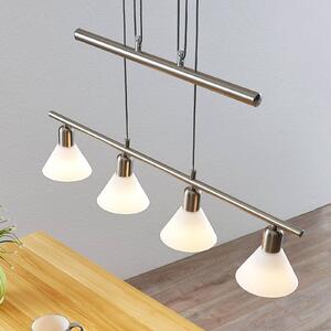 Lampa wisząca Delira Lindby, możliwość ściemniania, aluminiowy / szary / cynkowy, salon / jadalnia, metal, nowoczesny