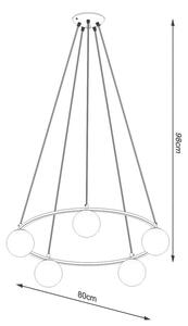 Duży nowoczesny żyrandol okrąg - A438-Diso