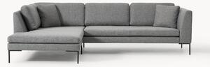 Sofa narożna z metalowymi nogami Emma