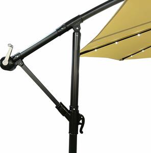 Beżowy parasol ogrodowy ze zmianą kąta nachylenia - Elerion