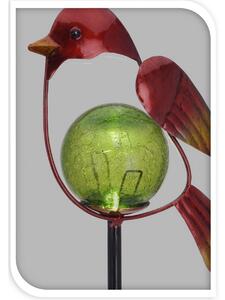 Lampa solarna Bird czerwony, 13 x 6 x 52 cm