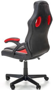 Fotel tapicerowany gamingowy młodzieżowy czarny + czerwony - Wogi