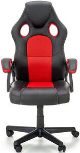 Fotel tapicerowany gamingowy młodzieżowy czarny + czerwony - Wogi