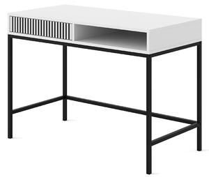 Białe biurko lamelowe w stylu glamour - Livorno 15X