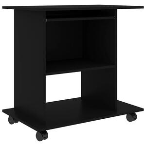 Czarne mobilne biurko z półkami - Mexo