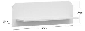 Biała nowoczesna półka ścienna 90 cm - Kenai 7X