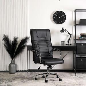 Czarny stylowy fotel gabinetowy z ekoskóry - Otir