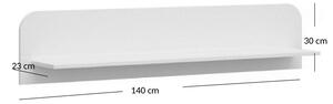 Biała minimalistyczna półka ścienna 140 cm - Kenai 6X