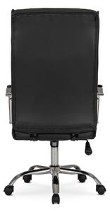 Czarny stylowy fotel gabinetowy z ekoskóry - Otir