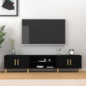 Szafka pod TV, czarna, 180x31,5x40 cm, materiał drewnopochodny
