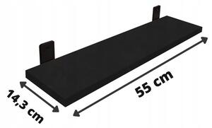 Dwie czarne półki ścienne w klasycznym stylu 50 cm - Yolik 3X