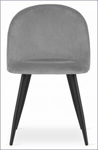 Jasnoszare krzesło metalowe pokojowe tapicerowane - Pritix